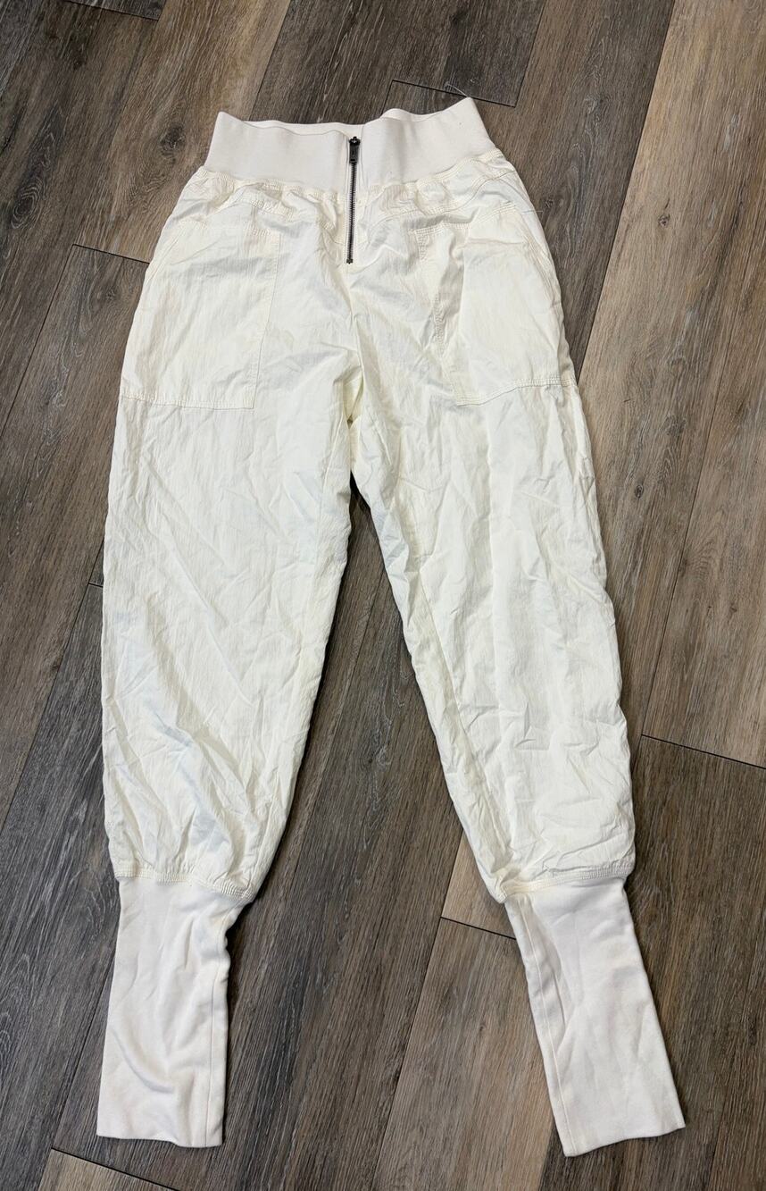 Free People Movement Jogger Pants Women’s Small Ivory Ruched Activewear Lounge